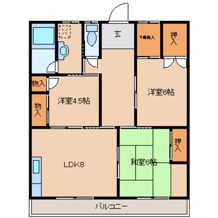 豊川グリーンハイツⅡの物件間取画像